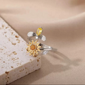 Sunflower Calm Anxiety Ring - spinner ring detail view