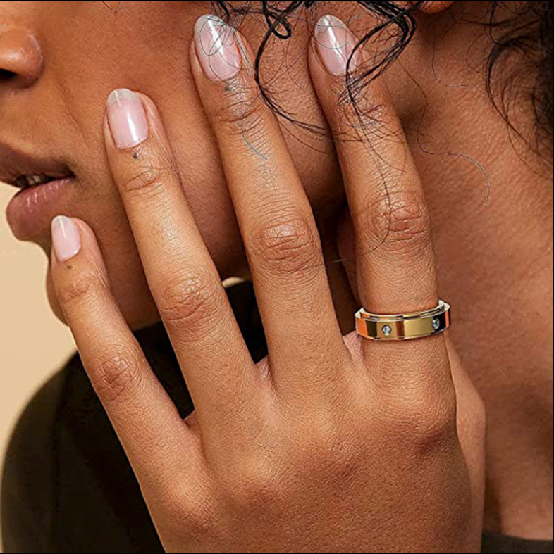 Calming Spinner Anxiety Ring - fidget ring detail