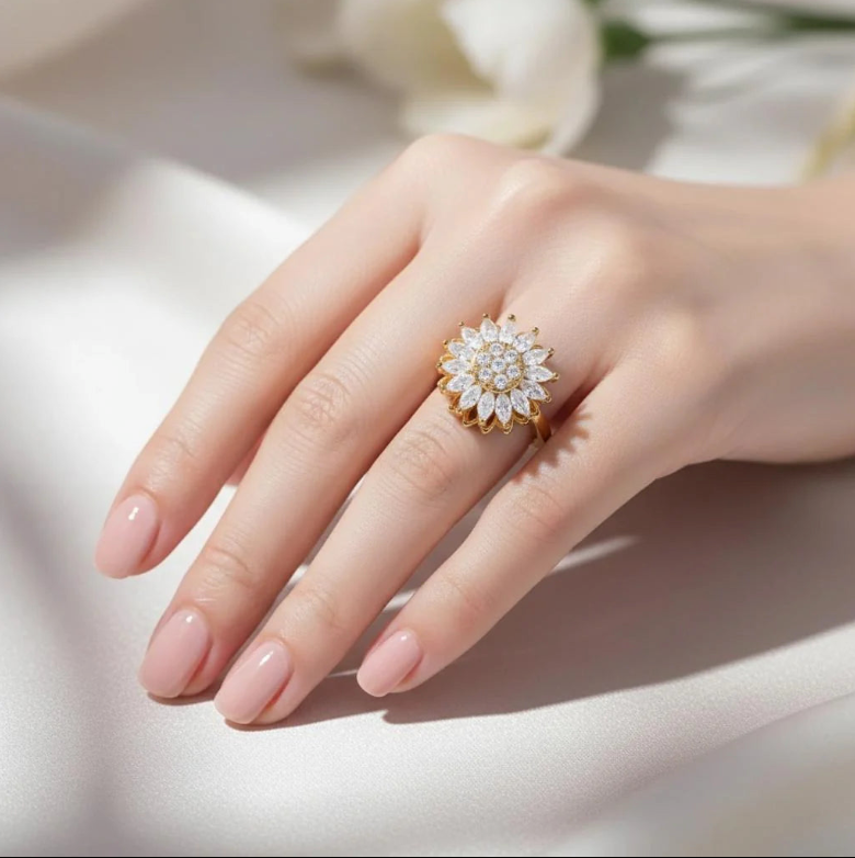Helia Shine Anxiety Ring - worn on hand