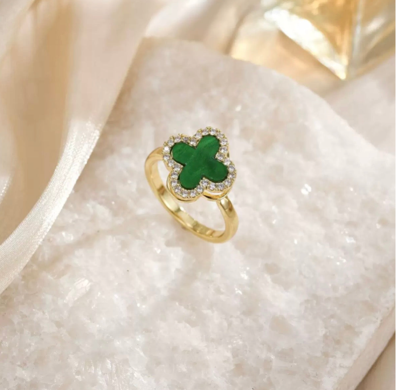 Emerald Whisper Anxiety Ring - spinner ring for stress relief