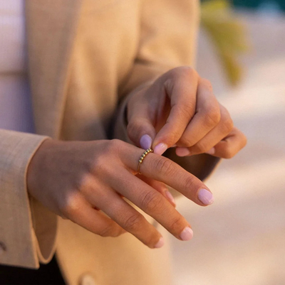 Serenity Beads Anxiety Ring - bead spinner ring detail